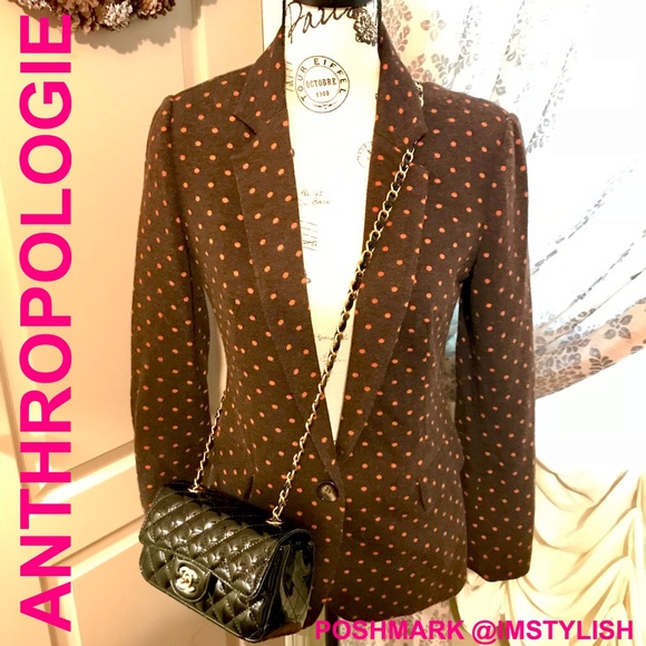 🆕 Anthropologie Cartonnier Polka Dot Blazer - Picture 2 of 8